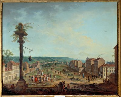 Greves plass i Nancy. Maleri av Jean Baptiste Claudot (1733-1805) av Jean Baptiste Claudot