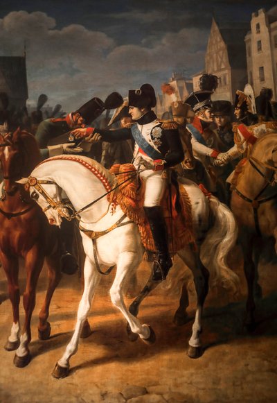 Napoléon gir æreslegionens kors til en russisk soldat i Tilsitt 1808 (olje på lerret) av Jean Baptiste Debret