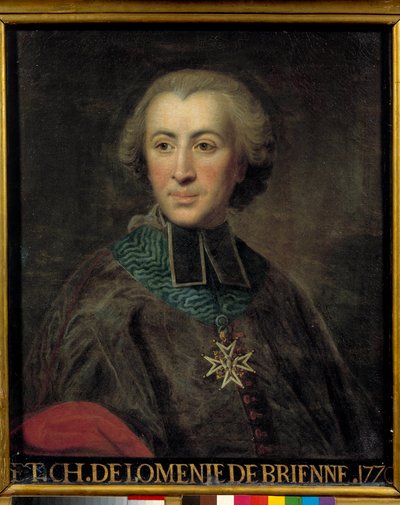 Portrett av Etienne Charles de Lomenie de Brienne (1727 - 1794) leder av finansrådet. Maleri av Jean Baptiste Despax (1710 - 1794) av Jean Baptiste Despax