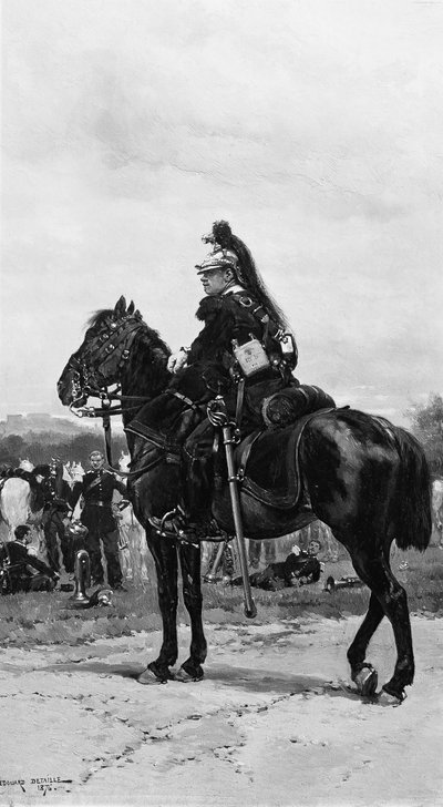 En dragon til hest, 1876. av Jean Baptiste Edouard Detaille