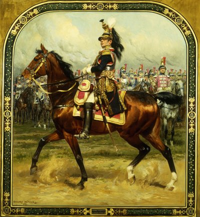 General d"Hautpoul til hest, 1912 av Jean Baptiste Edouard Detaille
