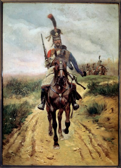 Vanguard, 9. husarer av Jean Baptiste Edouard Detaille