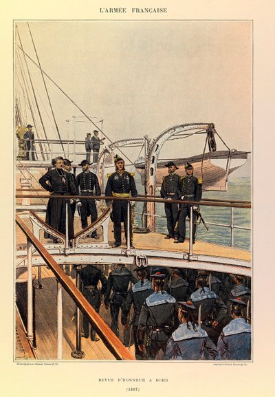 Typer og uniformer til den franske arméen til kaptein Jules Richard, illustrert av Edouard Detaille (1848-1912): Marine: Revue d