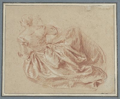 Dame sitter på gulvet av Jean Baptiste François Pater