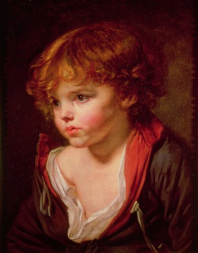 En blondhåret gutt med åpen skjorte av Jean Baptiste Greuze