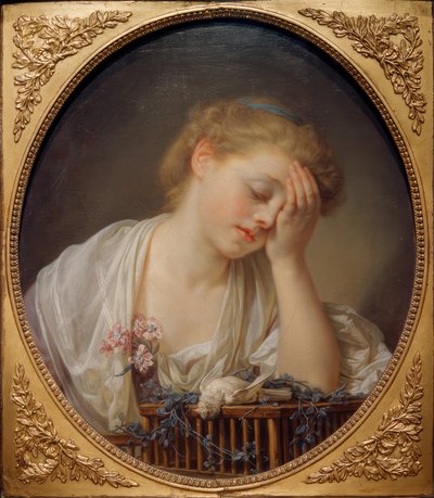 Den unge jenta som gråter for sin døde fugl av Jean Baptiste Greuze