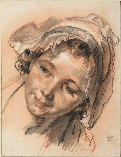 Kopf eines lächelnden Mädchens von Jean-Baptiste Greuze