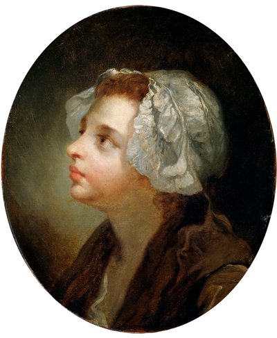 Head of a Girl, 1700-tallet av Jean Baptiste Greuze