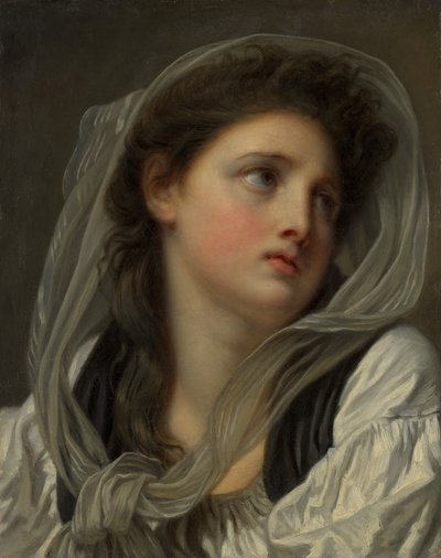 Leder for en ung kvinne, muligens 1780-tallet. av Jean Baptiste Greuze