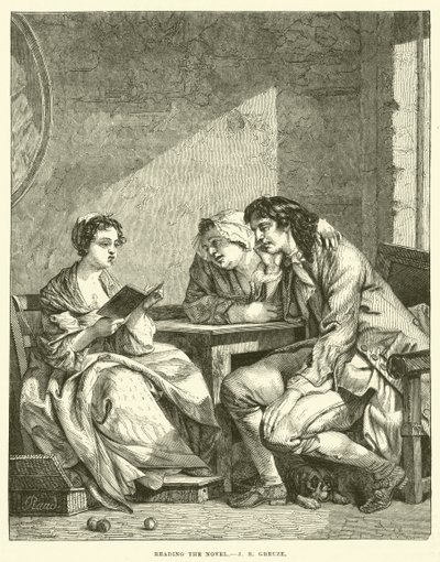 Leser romanen av Jean Baptiste Greuze