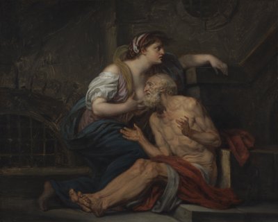 Simon og Pero, romersk veldedighet, ca. 1767 (olje på lerret) av Jean Baptiste Greuze