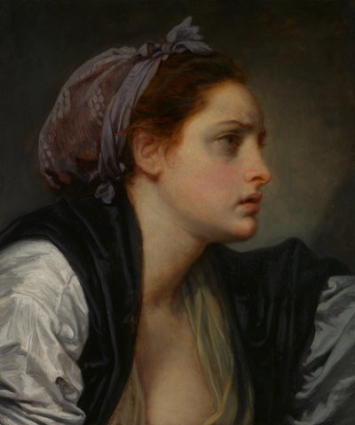 Studieleder for en kvinne, ca. 1780. av Jean Baptiste Greuze