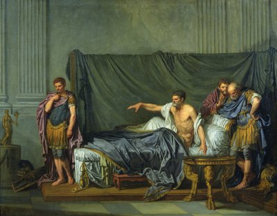 Keiseren Severus irettesetter sin sønn, Caracalla, for at han ønsket å myrde ham, 1769 av Jean Baptiste Greuze