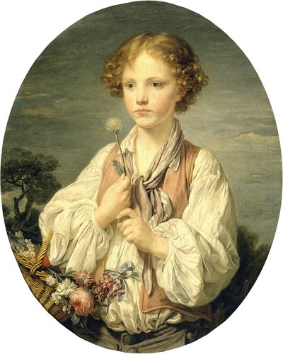 Junger Hirte mit einer Blume von Jean-Baptiste Greuze
