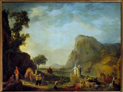 Orientalsk landskapsmaleri av Jean Baptiste Hilaire (1753-1822 ca.) 1800-tallet søn. 0,65x0,85 m av Jean Baptiste Hilaire