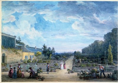 Utsikt over Jardin du Roi (nåværende Jardin des Plantes) Litografi av Jean Baptiste Hilaire (1753-1822) 1794 Paris, B.N. av Jean Baptiste Hilaire