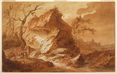 Et fjellandskap av Jean Baptiste Huet