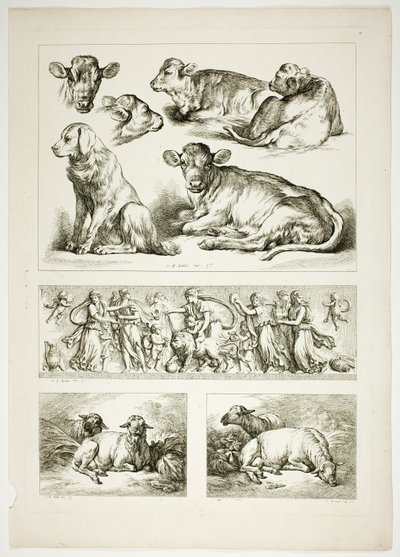 Plate 20 av 38 fra Oeuvres de J. B. Huet av Jean Baptiste Huet