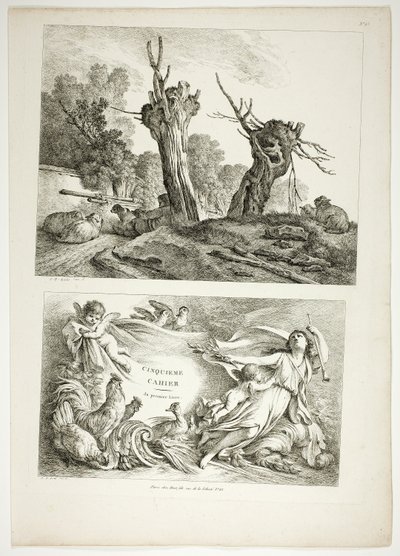Plate 25 av 38 fra Oeuvres de J. B. Huet av Jean Baptiste Huet