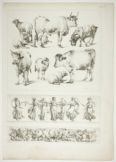 Plate 26 av 38 fra Oeuvres de J. B. Huet av Jean Baptiste Huet