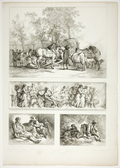 Plate 27 av 38 fra Oeuvres de J. B. Huet av Jean Baptiste Huet