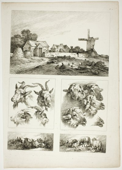 Plate 28 av 38 fra Oeuvres de J. B. Huet av Jean Baptiste Huet
