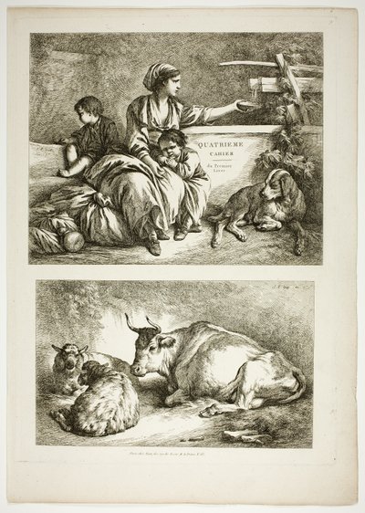 Plate Nitten av 38 fra Oeuvres de J. B. Huet av Jean Baptiste Huet
