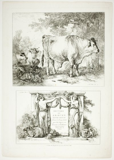 Plate En av 38 fra Oeuvres de J. B. Huet av Jean Baptiste Huet