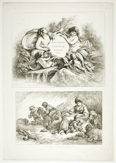 Plate syv av 38, fra Oeuvres de J. B. Huet av Jean Baptiste Huet