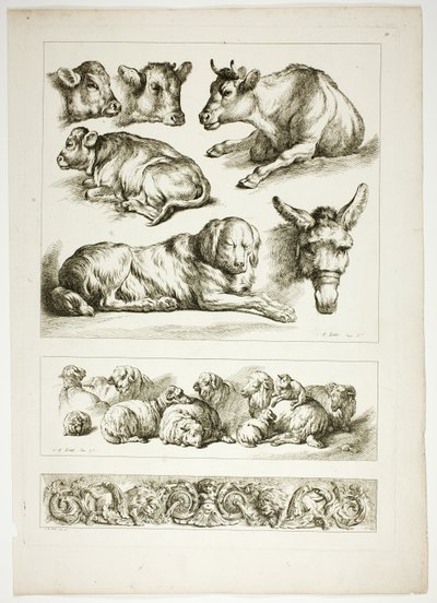 Tallerken tjue av 38 fra Oeuvres de J. B. Huet av Jean Baptiste Huet
