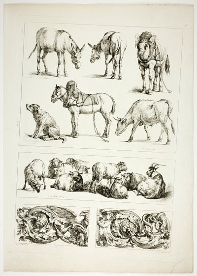 Plate femten av 38 fra Oeuvres de J. B. Huet av Jean Baptiste Huet