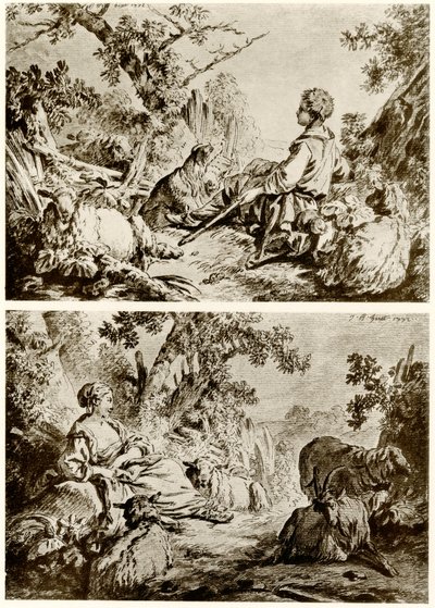 Hyrde og gjeterinne av Jean Baptiste Huet