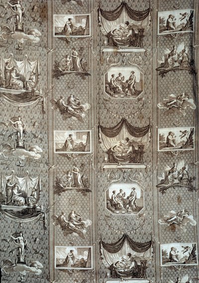Tapet som representerer psyke og amor. Fra en tegning av Jean-Baptiste Huet (1745-1811) av Jean Baptiste Huet