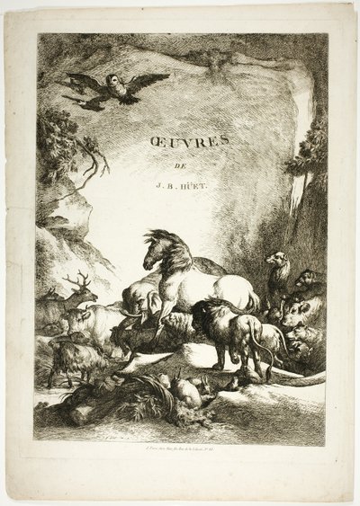 Tittelside fra Oeuvres de J. B. Huet av Jean Baptiste Huet