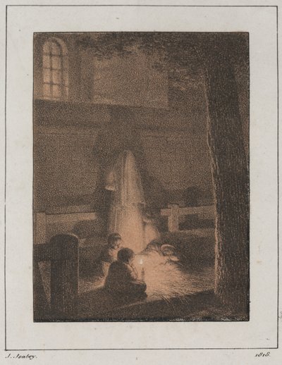Barn med stearinlys av Jean Baptiste Isabey