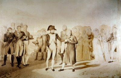 Keiser Napoleon I (1769-1821) og Impress Josephine de Beauharnais besøker Monsieur Oberkampfs tekstilfabrikk i Jouy 20.06.1806 Detail. Tegning av Jean Baptiste Isabey (1767-1855) 1806 Søn. 1,28x1,45 m Versailles, slottsmuseum av Jean Baptiste Isabey