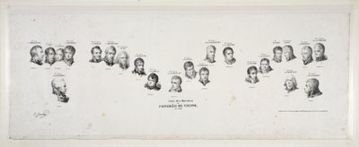 Navn på ministrene for kongressen i Wien, i 1815, pub. 1815 av Jean Baptiste Isabey