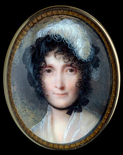 Portrett av Laetitia Bonaparte (Letizia Maria Ramolino) (1750-1836), mor til Napoleon Bonaparte Miniatyrmaleri på elfenben av Jean Baptiste Isabey (1767-1855) 1800-talls søn. 0,37x0,29 m - Portrett av Laetitia Bonaparte (Maria Letizia Ramolino) (1750- av Jean Baptiste Isabey