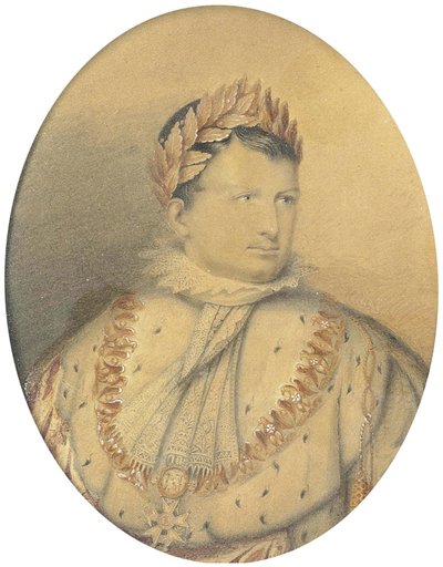 Portrait of Napoleon. Pencil and watercolour, 14 x 10.5 cm (oval)   1397140   no       norwegian Successfully Translated  Original: The Crew Translat: The Crew 1267064 no norwegian Successfully Translated Original: Alliaria petiolata: A tall plant with whi av Jean Baptiste Isabey