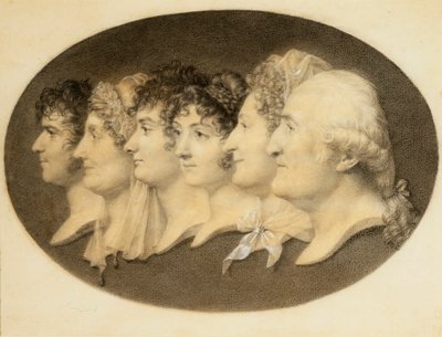 Profilportrett av Augustin og hans familie av Jean Baptiste Jacques Augustin