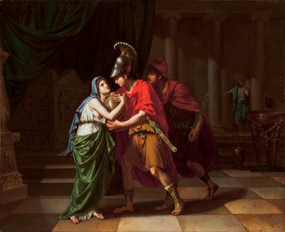 Electra mottar asken til sin bror, Orestes, 1826-27 av Jean Baptiste Joseph Wicar