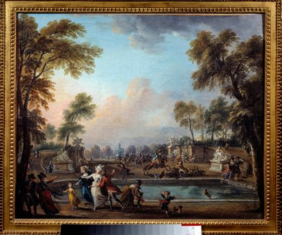 Anklagen mot prinsen av Lambesc i Jardin des Tuileries 12. juli av Jean-Baptiste Lallemand
