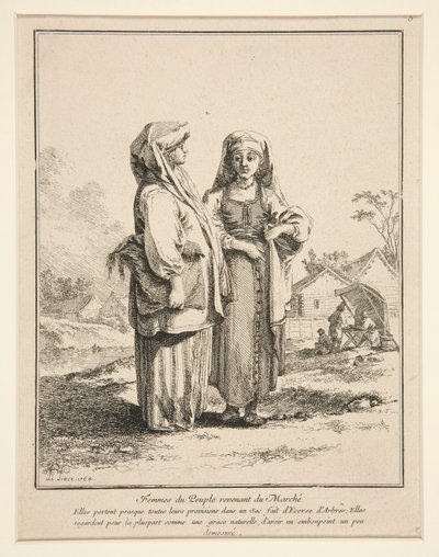 Femmes du Peuple Revenant du March? (Kvinner av folket som vender tilbake fra markedet) av Jean Baptiste Le Prince
