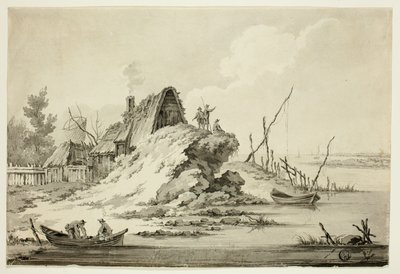 Rustikk kystscene av Jean Baptiste Le Prince