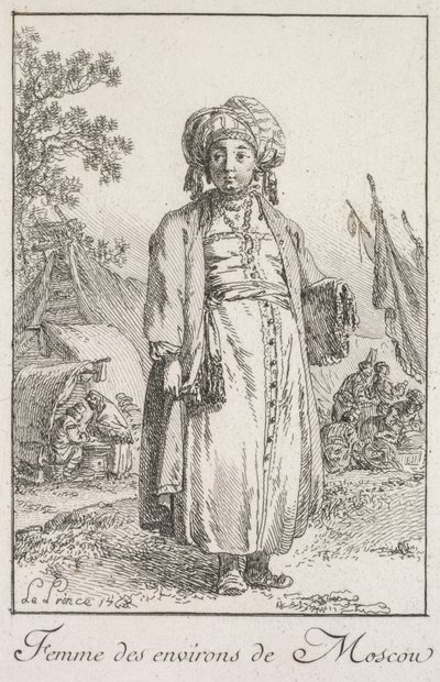 Kvinne fra forstedene til Moskva, 1768. av Jean Baptiste Le Prince
