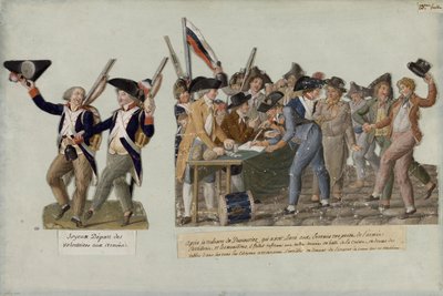 Avgangen til de frivillige for de revolusjonære hærene, ca. 1793. av Jean Baptiste Lesueur