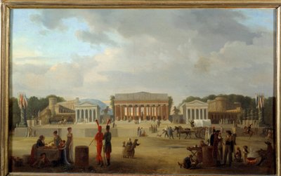 Utsikt over det store teatret på Place de la Concorde i Paris for fete de la Paix den 18. tåke og X (9/11/1801) Maleri av Jean Baptiste Cazin (1791-1810) 1801 Søn. 0,35x0,56 m Paris, Musee Carnavalet av Jean-Baptiste-Louis Cazin