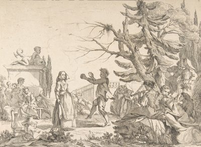 Impromptu Dance The Improvised Ball, 1742. av Jean Baptiste Marie Pierre