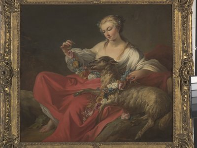 Favorittlammet (Le Mouton Favori) (olje på lerret) av Jean Baptiste Marie Pierre