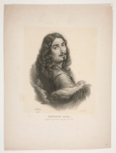 Portrett av Salvator Rosa av Jean Baptiste Mauzaisse